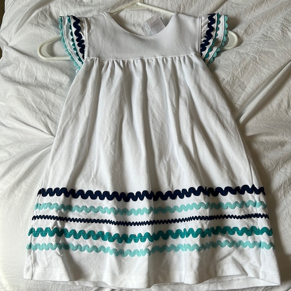Bella Bliss white dress with Ric Rac trim. Size 5